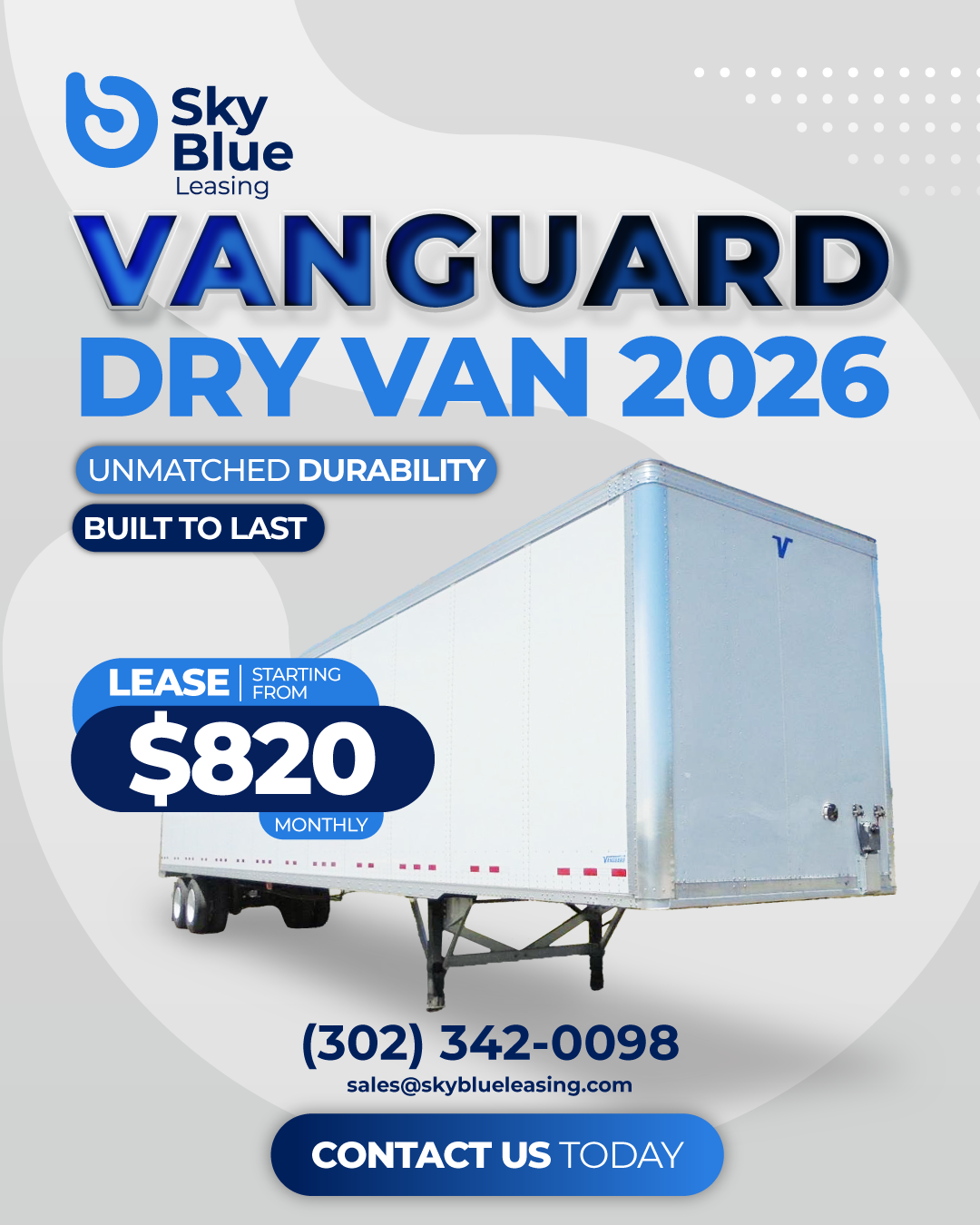 Vanguard Dry Van 2026 Trailers now available for lease