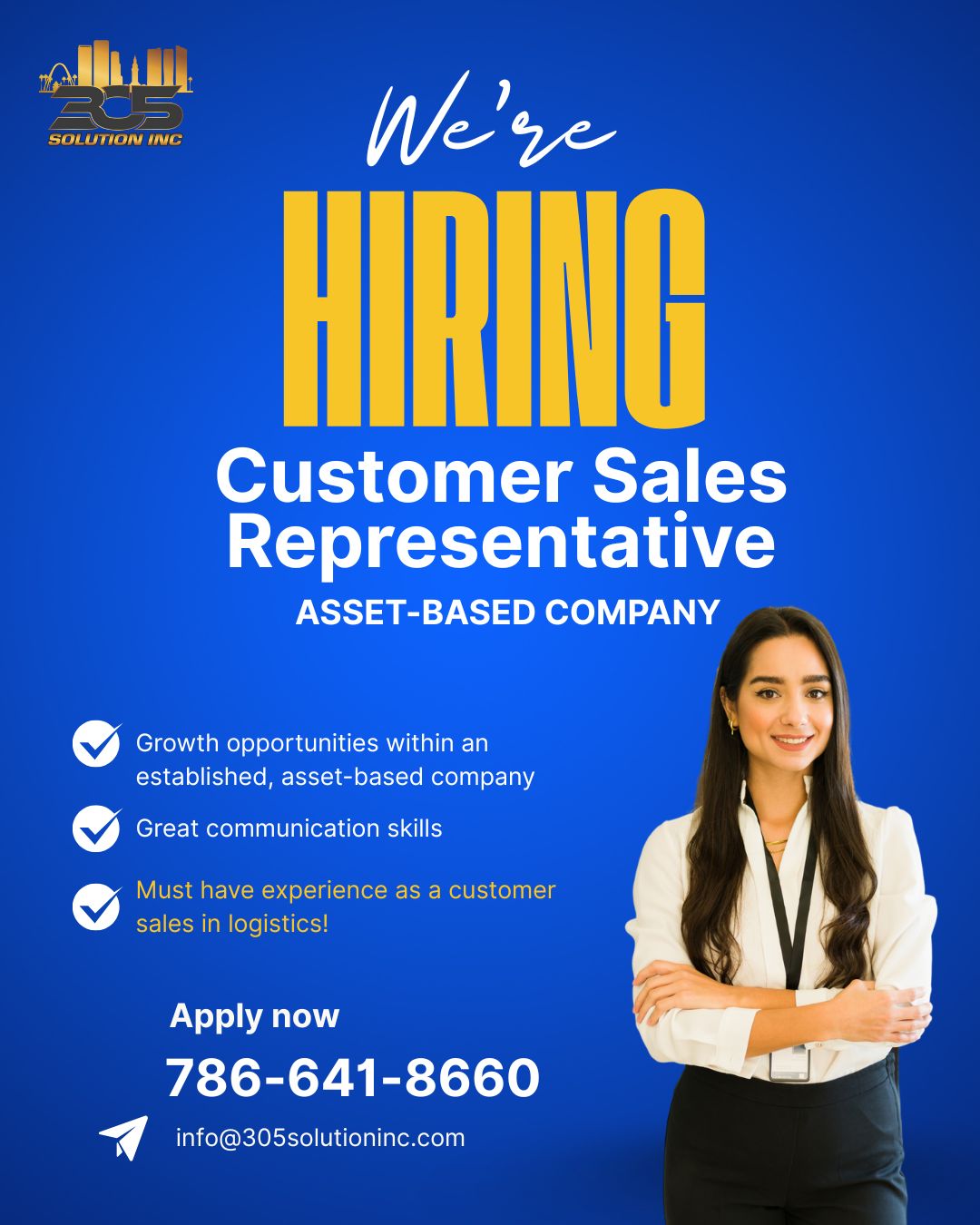 Grow With Us – Exciting Sales Opportunities at 305 Solution Inc