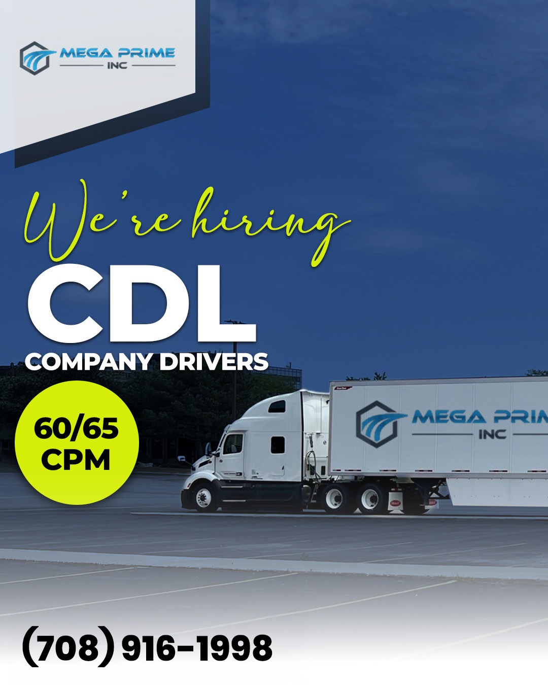 Zapošljavamo CDL Vozače  60 do 65 CPM i stabilne milje!