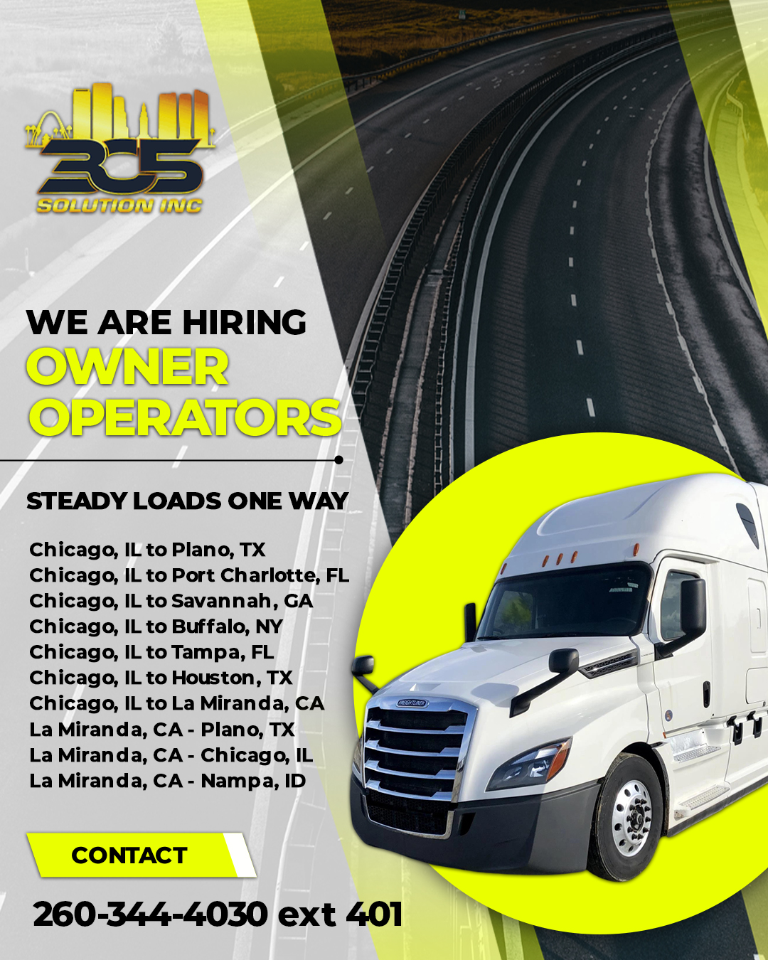 Owner Operators Wanted – Year-Round Freight