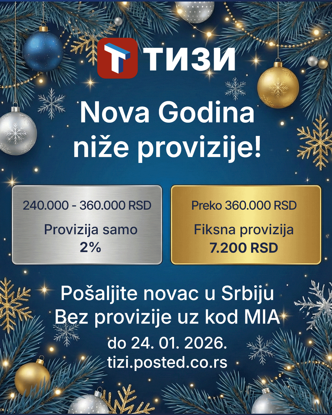 TIZI uvodi povoljnije provizije za slanje novca u Srbiju