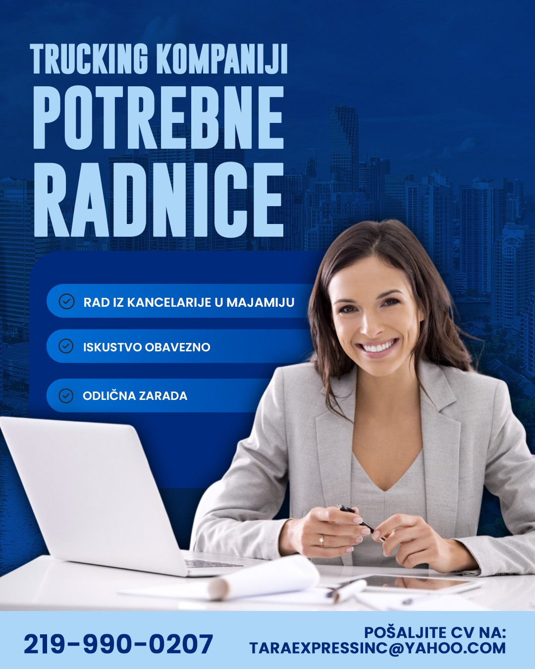 Otvorena Pozicija u Majamiju – Kancelarijski Posao u Trucking Kompaniji