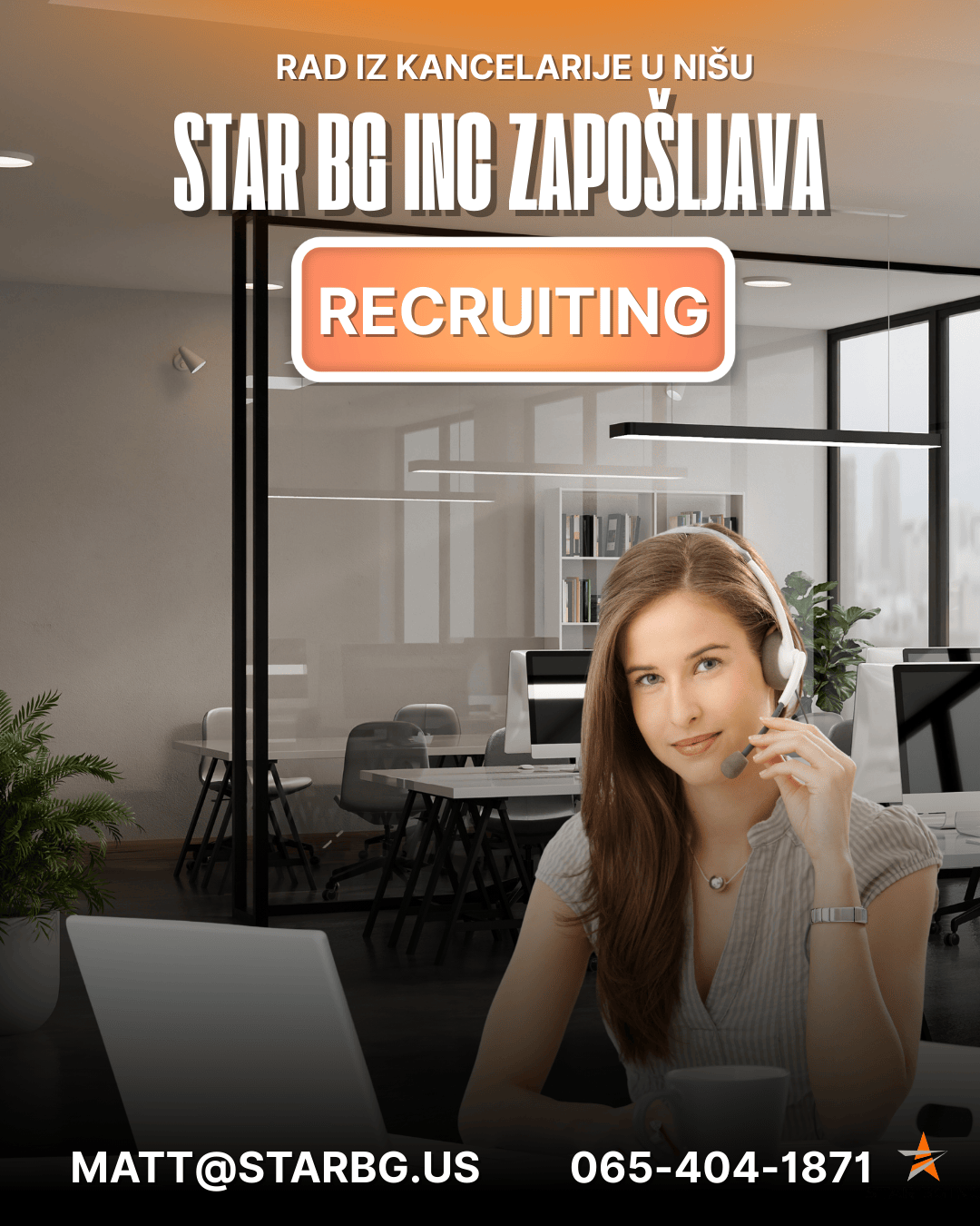 Star BG INC zapošljava rekrutera sa iskustvom