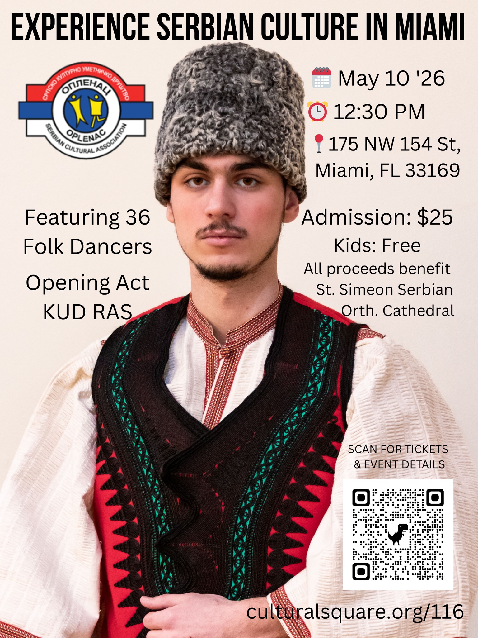 EXPERIENCE SERBIAN CULTURE IN MIAMI - SCA Oplenac Sunday, May 10