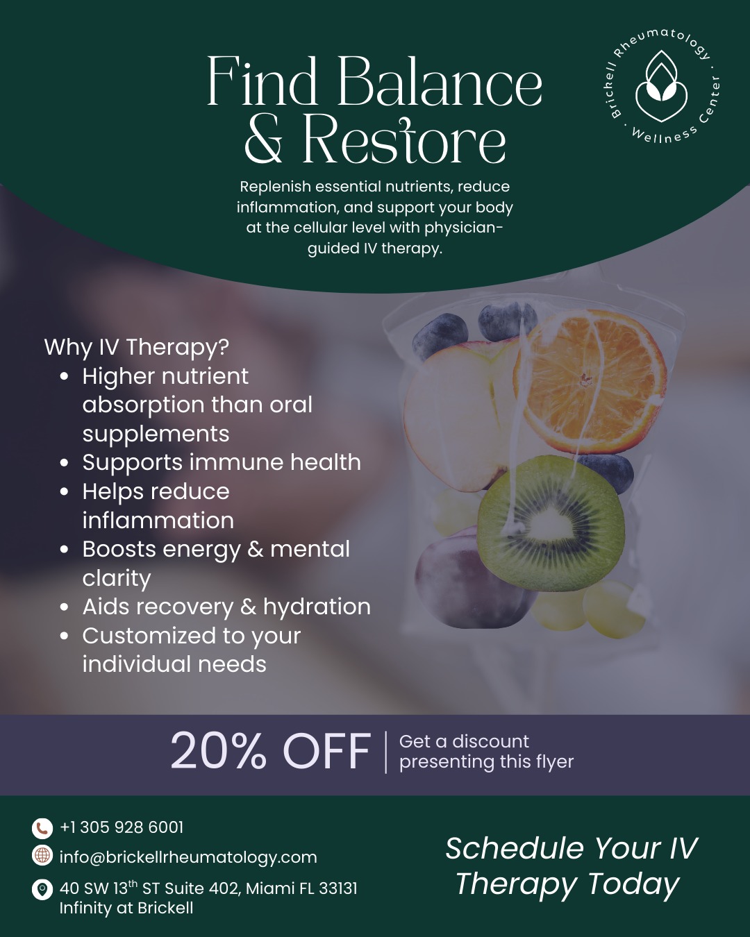Restore Your Balance with Physician-Guided IV Therapy in Brickell