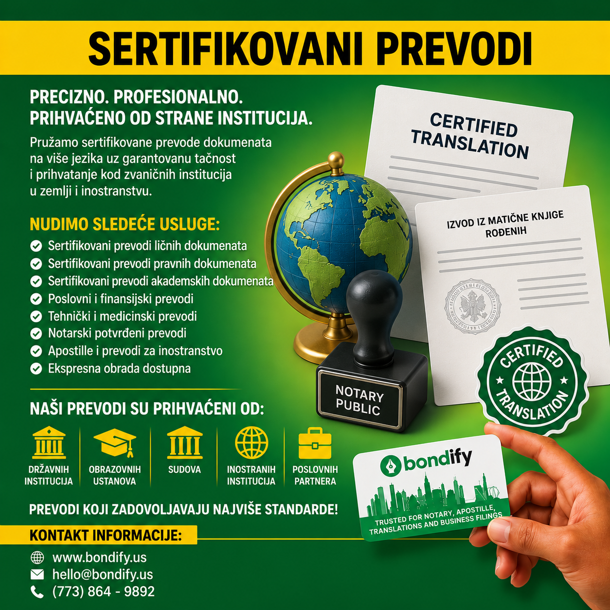 Potreban Vam Je Zvanično Prihvaćen Prevod? Bondify Je Tu Za Vas - Miami Glasnik