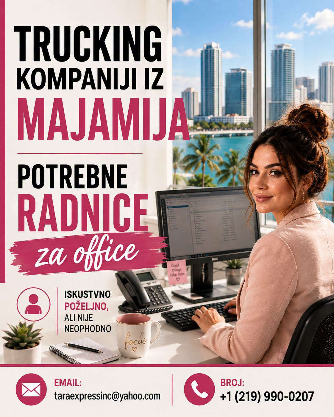 Potrebne radnice za rad iz kancelarije u Majamiju