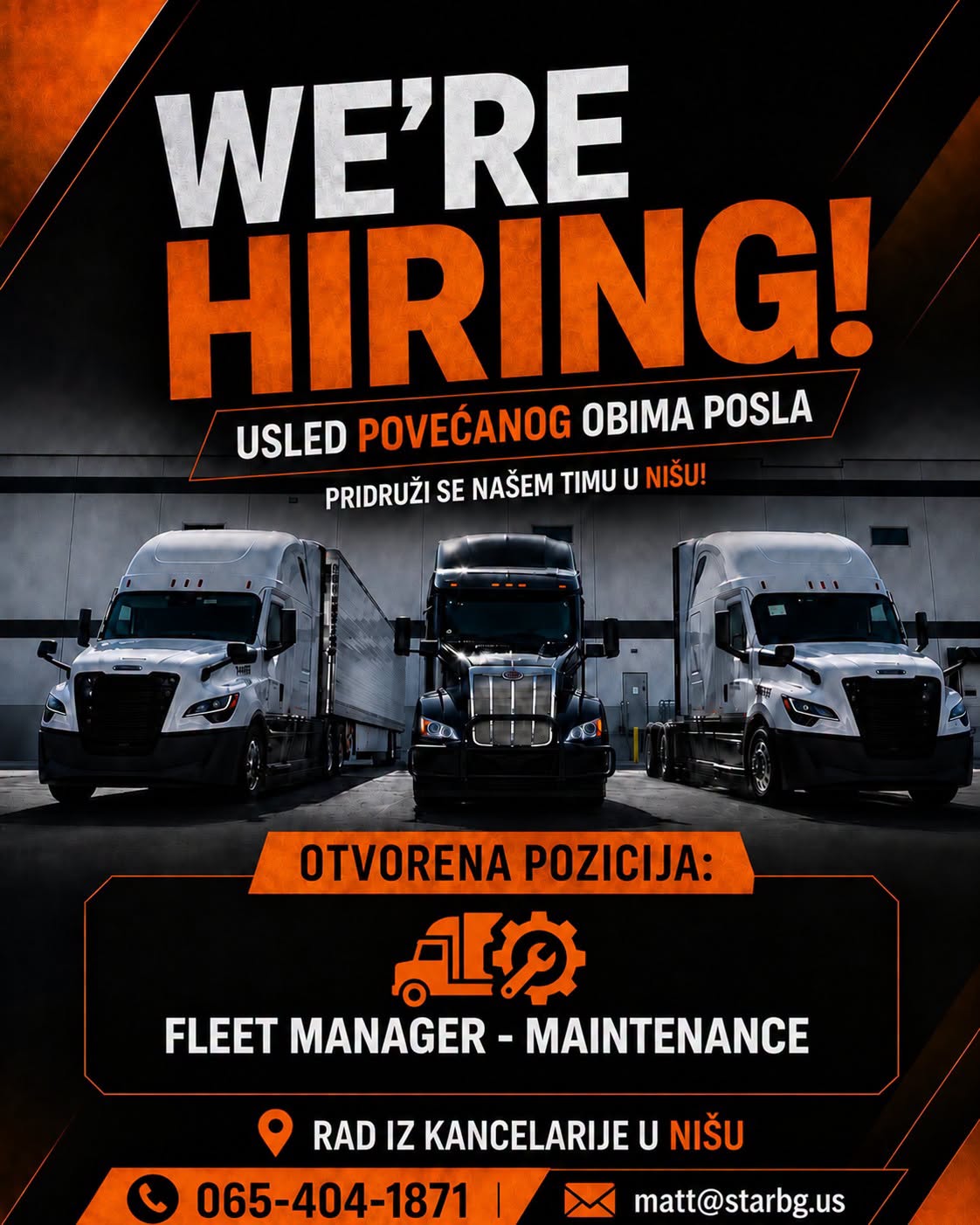 Pridruži se Star BG timu – Fleet Manager Maintenance
