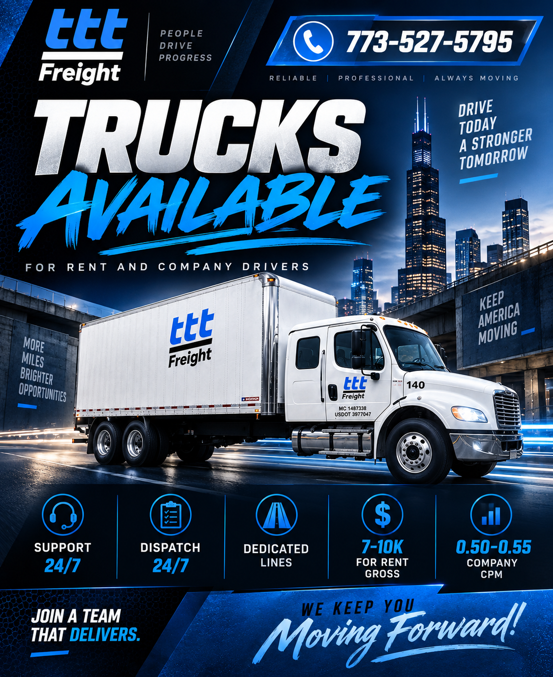 Trucks Available — Start Driving with TTT Freight