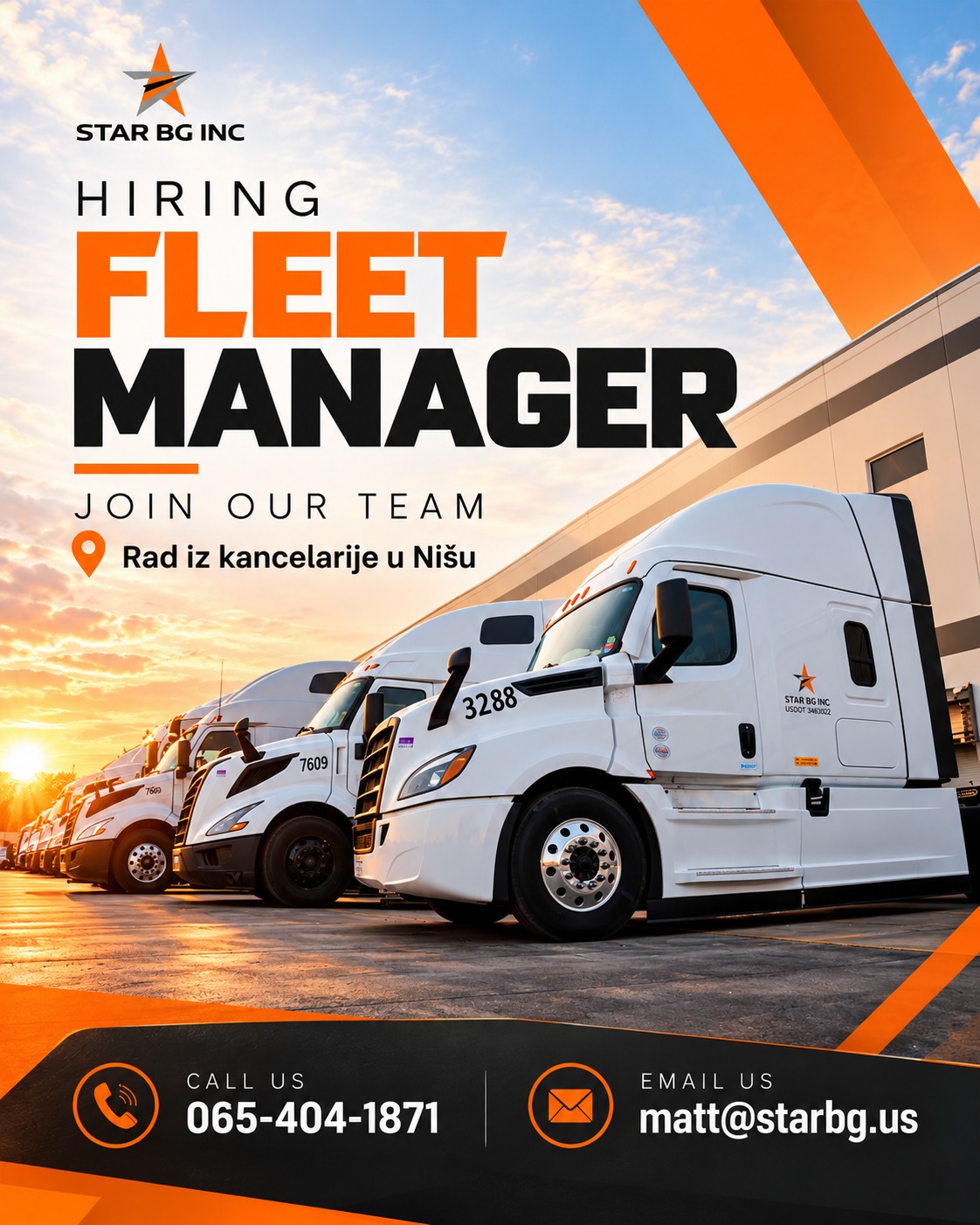Posao u trucking industriji: STAR BG INC zapošljava Fleet Managera u Nišu