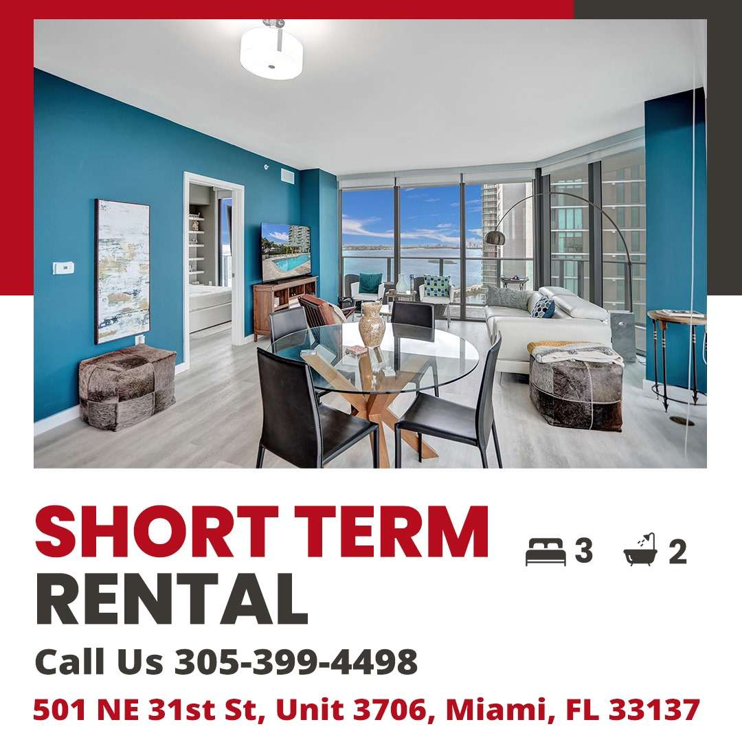 Miami luxurious 3-bedroom, 2-bathroom apartment for short term rental
