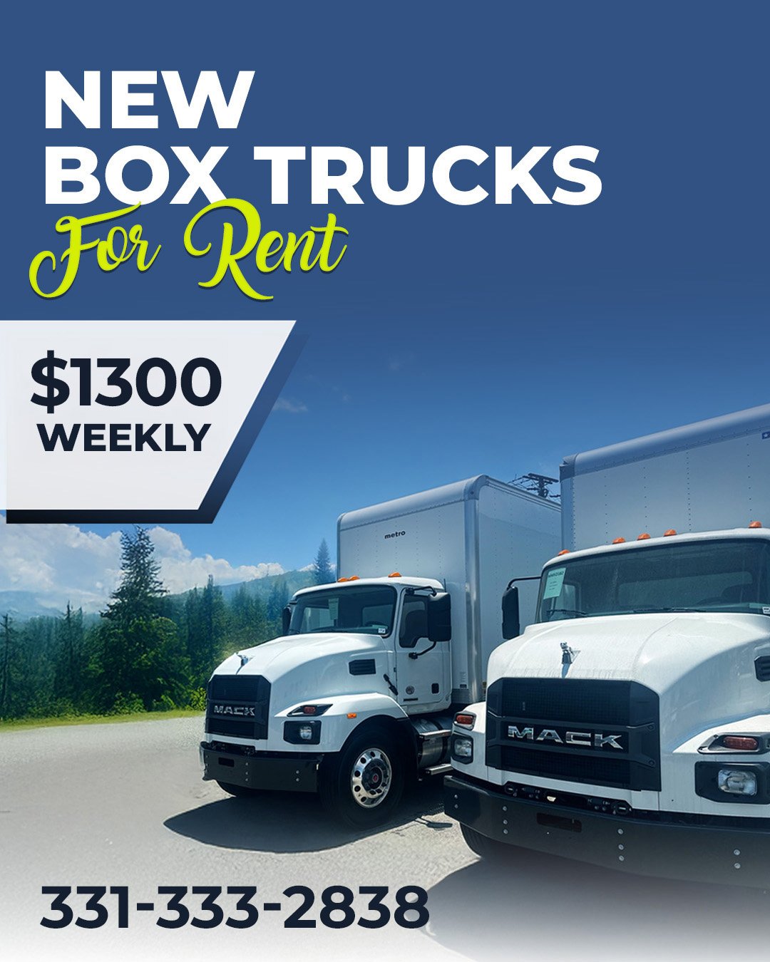 Rent Brand New Automatic Mack 26ft Box Trucks With 3ft Sleeper