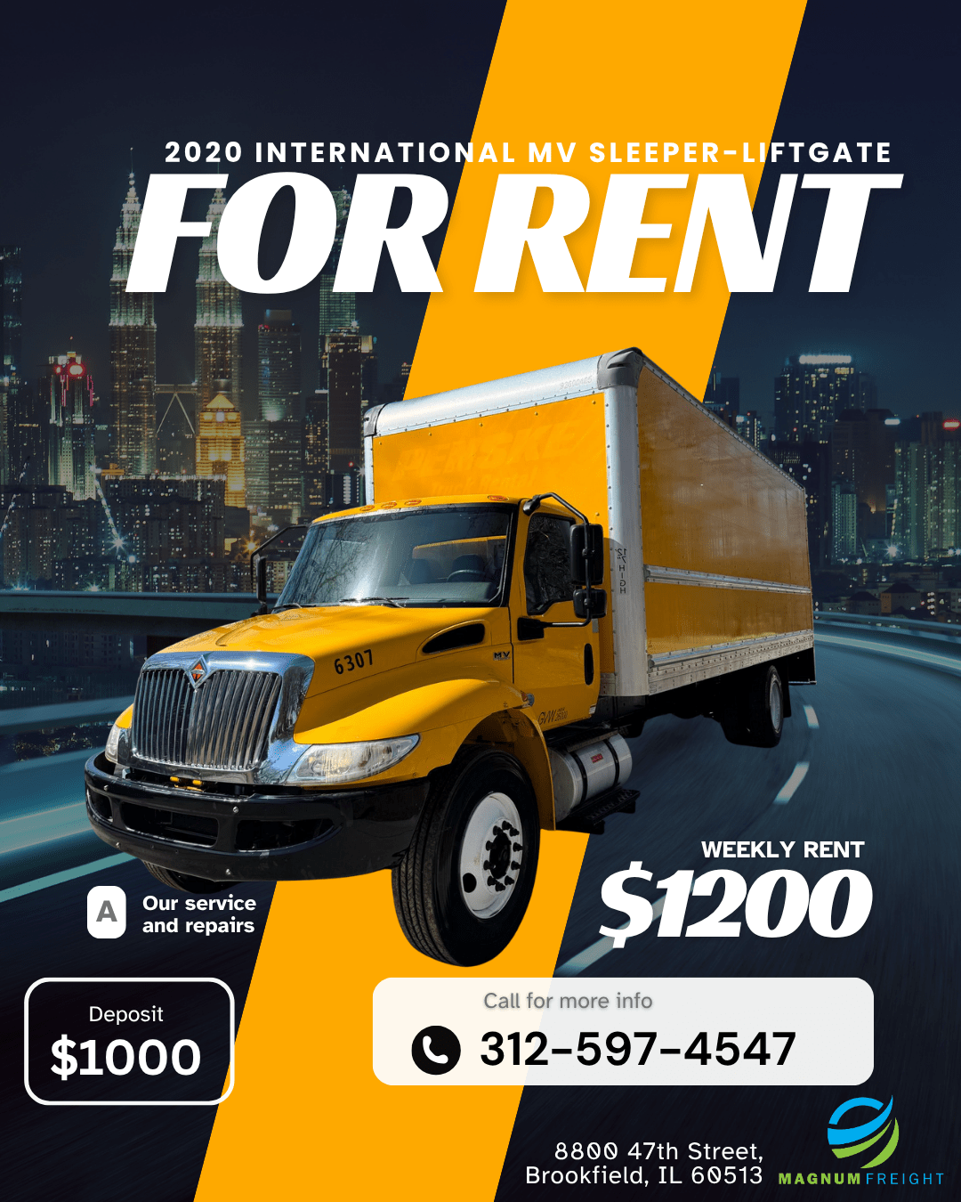 Reliable Sleeper Box Truck Rental – 2020 International MV Available Now